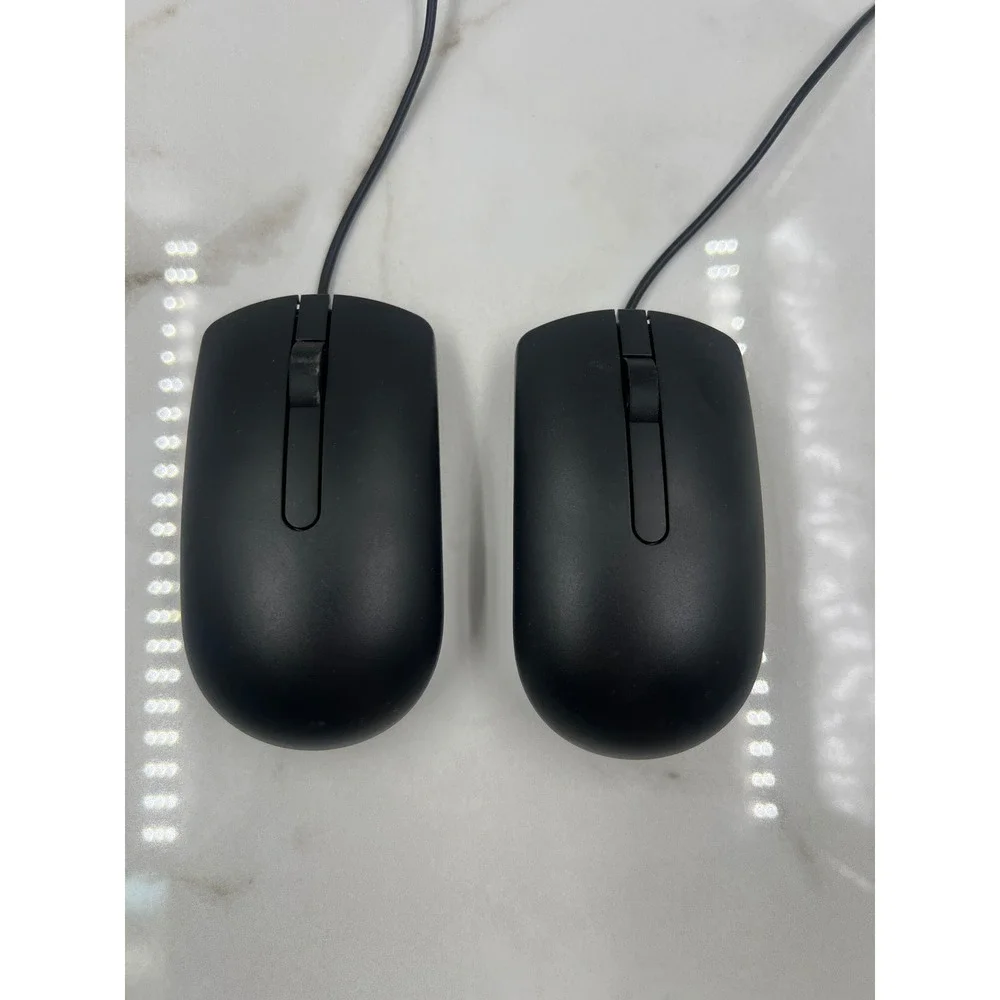 Dell MS116t1 Wired Optical USB Mouse Black Computer Accessories Lot of 2